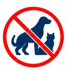 Animaux interdits (sauf chiens guides de personnes malvoyantes)