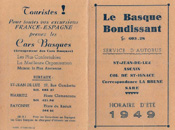 Première fiche horaire du Basque-Bondissant